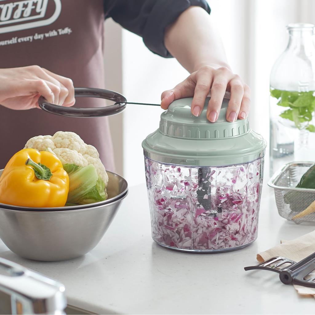 Handy Chopper L Максимальная вместимость Не требуется источник питания Ручной кухонный комбайн Измельчитель Измельчитель для пищевых продуктов 2-х сторонний блендер Стильный Милый Простой [Toffy]