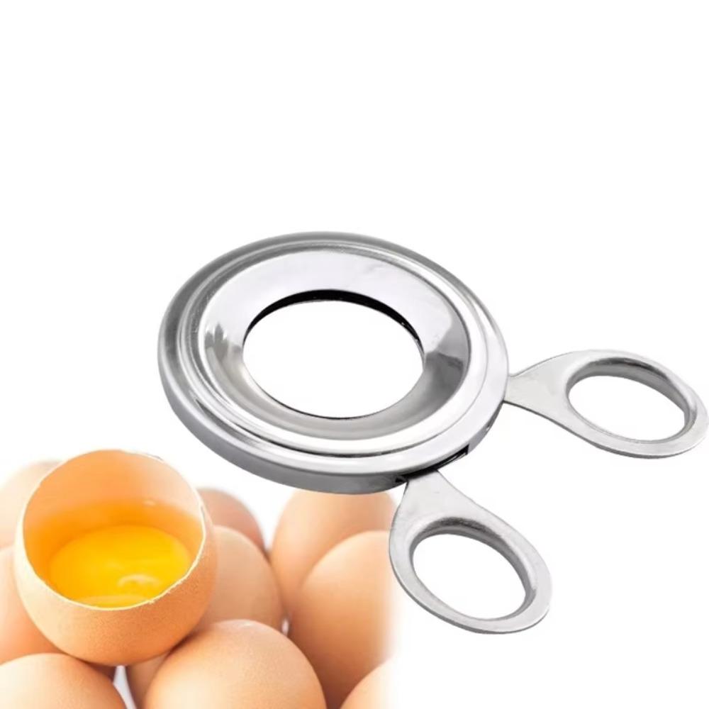 2PCS Stainless Steel Shell Opener Silver Handheld Egg Breaker Egg Shell Cutter Bakery