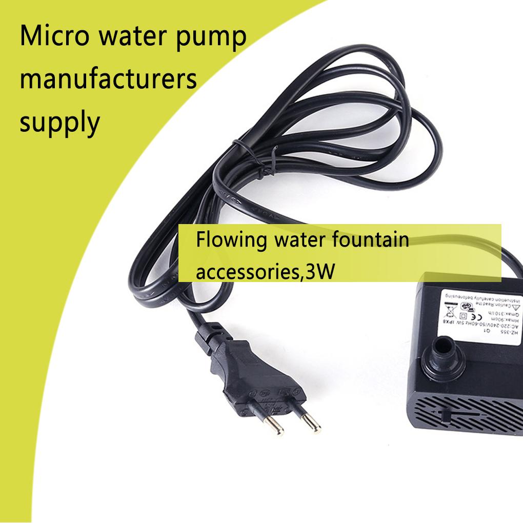 220 В 3 Вт Погружной водяной насос Пластиковые аксессуары для фонтана Легкие поливочные насосы Маленький аквариумный набор для водных питомцев Водяной насос