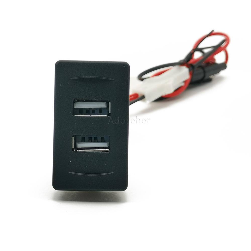 1 шт. Подходит для VW Transport T4 Автомобильное двойное USB-гнездо Зарядное устройство Синяя подсветка Двойной USB-порт Адаптер для зарядки питания
