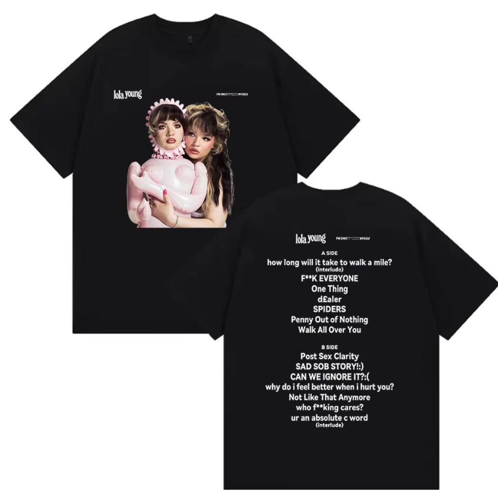 Singer Lola Young Tour 2025 Fans Gift Graphic T Shirt Men's Women Vintage Aesthetic T-shirt Fashion High Quality Cotton T Shirt