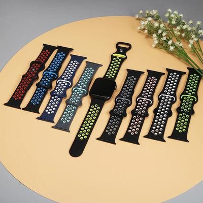 Спортивный ремешок для Apple Watch Band Ultra 2 49мм 46мм 45мм 44мм 42мм 40 38мм Силиконовый браслет IWatch Серии 10 9 8 SE 7 Ремешок
