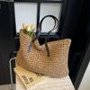 Premium Texture Woven Bag Women's 2025 New Straw Woven Large-capacity Versatile Shoulder Bag Fashionable Commuter Tote Bag