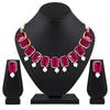 Peora Traditional Jewellery Crystal Pearl Necklace Earring Jewellery Set for Women