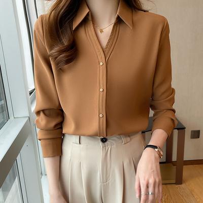 Женская желтая рубашка, новая, с длинными рукавами, модная, профессиональная рубашка для интервью