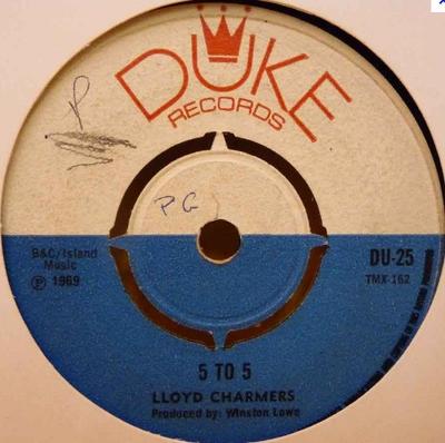 7-дюймовая пластинка LLOYD CHARMERS / THE SOUL STIRRERS - 5 To 5 / Come See About Me DU25 Duke 1969 UK Регги, Ска и Даб Б/У