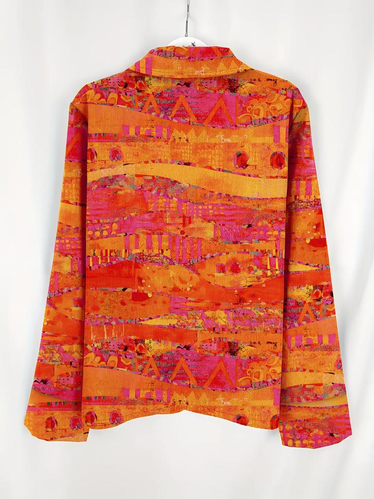 Женская рубашка с длинным рукавом, ретро-принт, 2025 г. - Европейский и американский стиль