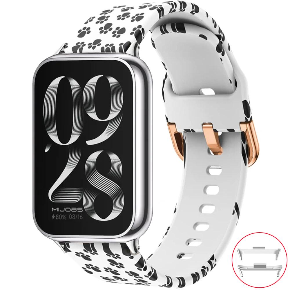 Печатный ремешок для Xiaomi Mi Band 8 9 Pro MiBand 8 Запасной силиконовый ремешок для умных часов Браслет correa Redmi watch 4 5 6 Ремешок