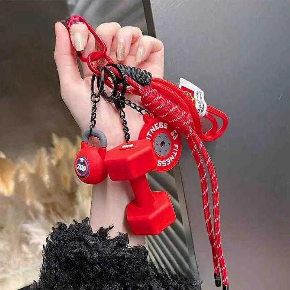 Dopamine Simulation Kettlebell Keyring Barbell Plates Fitness Series Pendant Bodybuilder