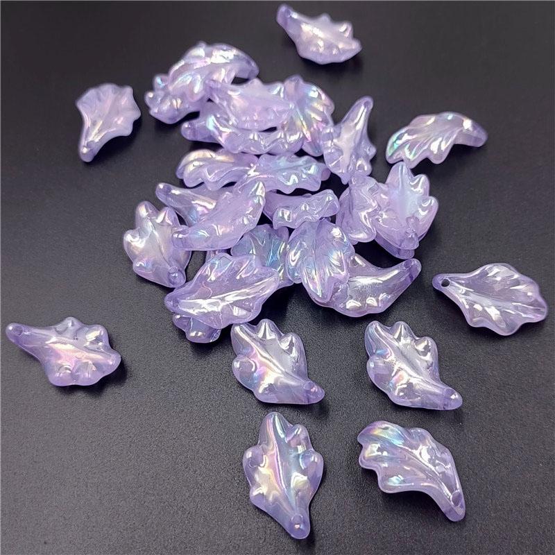 10 шт. креативные акриловые кулон с имитацией глазури и листьев, цветные бусины с УФ-покрытием, браслет «сделай сам», изготовление ювелирных изделий