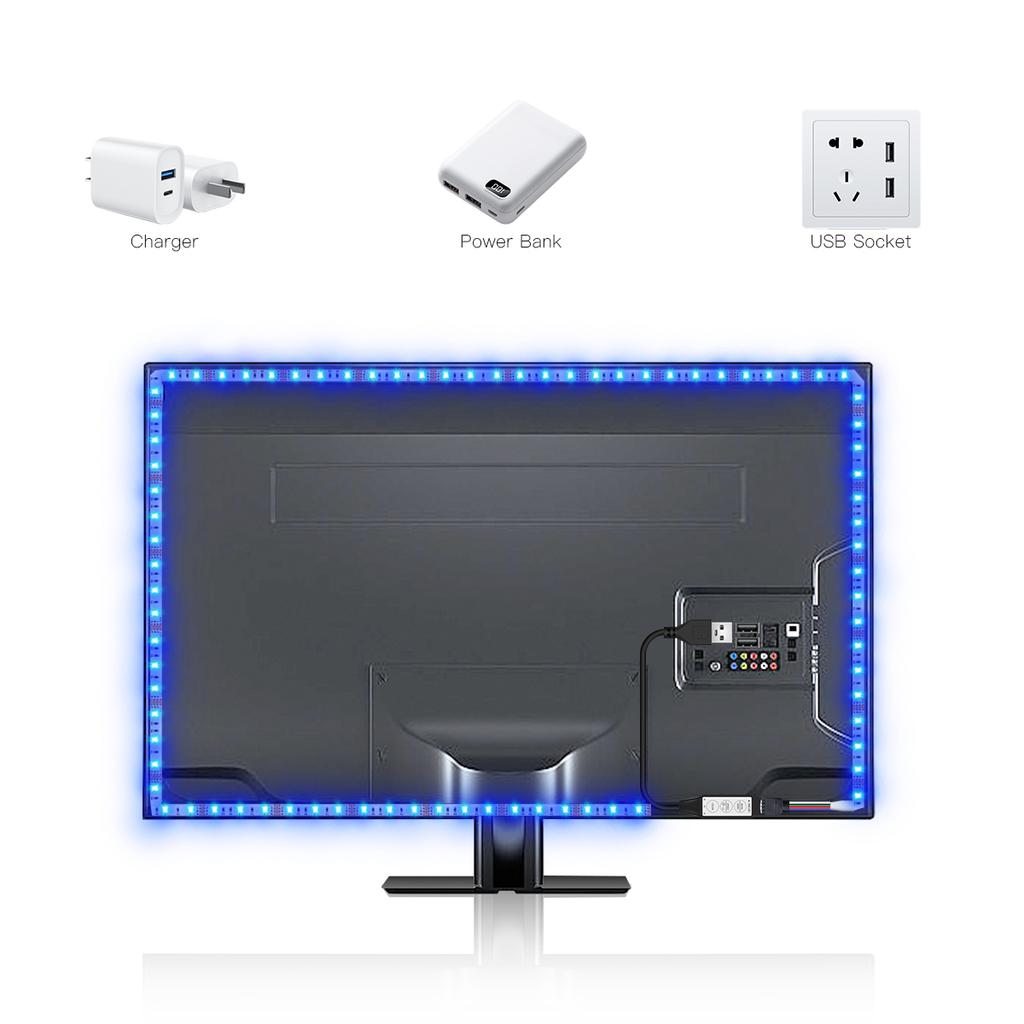 Водонепроницаемая светодиодная лента USB 5 В, меняющая цвет, 2835 RGB, светодиодная лента для телевизора, гибкая лампа, лента для подсветки игровой комнаты, декор