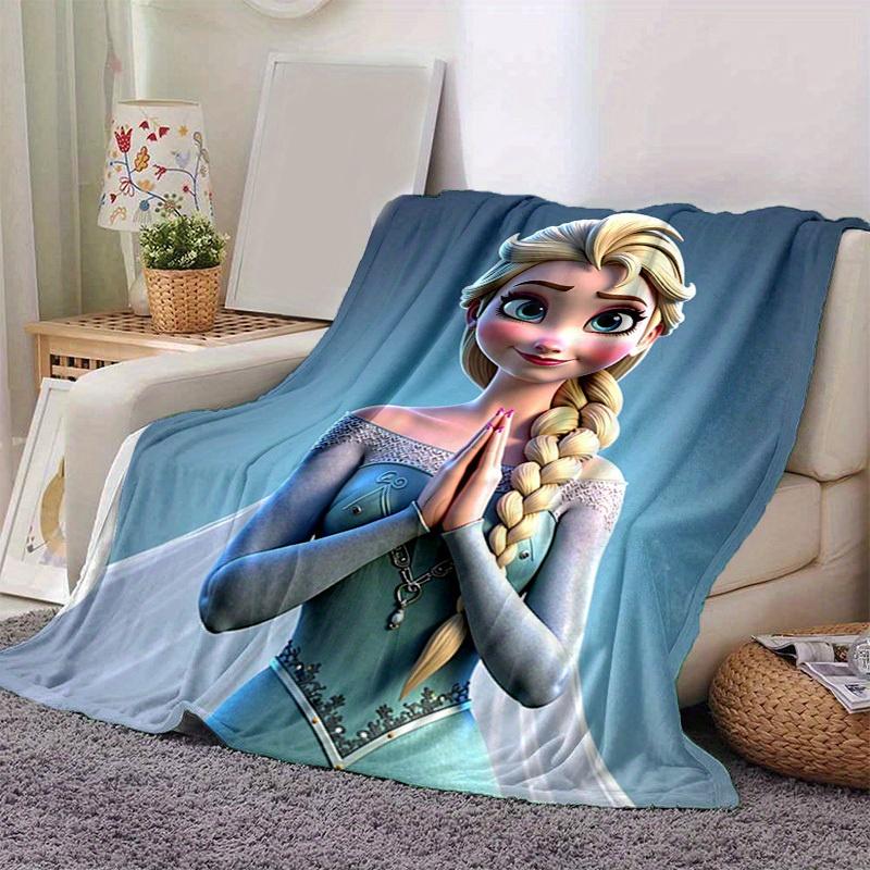 1PC Cartoon Elsa Blanket, Seasonal Universal, Home Decoration, Throw Blankets, Cute Frozen Princess Bedding, Soft Flannel Throw Blanket, Ver