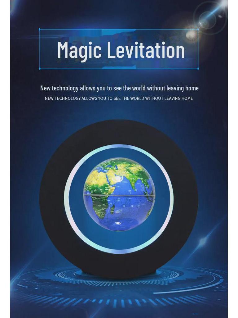 Светящийся русский магнитный левитационный глобус - креативный подарок и сувенир на выпускной