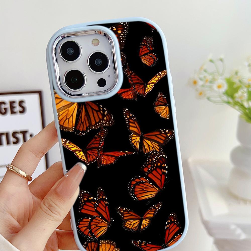 LZ4 Butterfly art design мягкий чехол для телефона Samsung S24 Ultra S23 Plus S21 FE A16 A54 A52 A06 Infinix Hot 40 30i защита объектива противоударный чехол