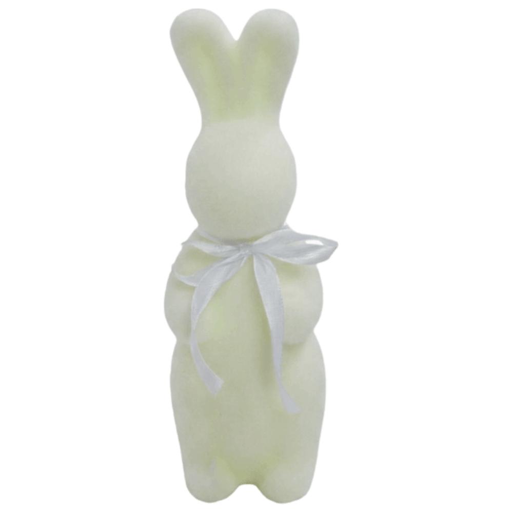 Easter Decor Flocked Easter Bunny Decor Easter Bunny with Bow Tie Bunny Figurine Foam Material Flocked Foam Rabbit