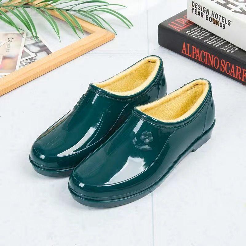 New Shallow Mouth Four-season Rain Shoes Women's Short Tube Non-slip Waterproof Shoes Low-top Work Rubber Shoes