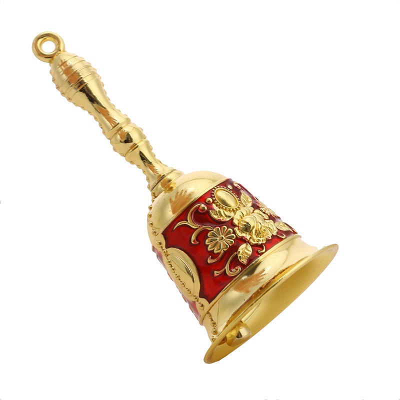 Винтажный колокольчик с ручным приводом для вызова персонала, рождественский расписной колокольчик для украшения свадебных мероприятий