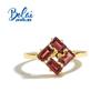 Женское кольцо из стерлингового серебра 925 пробы с натуральным красным гранатом окт3*5 мм, драгоценный камень, изысканные украшения для девочек, хороший подарок на день рождения Bolai
