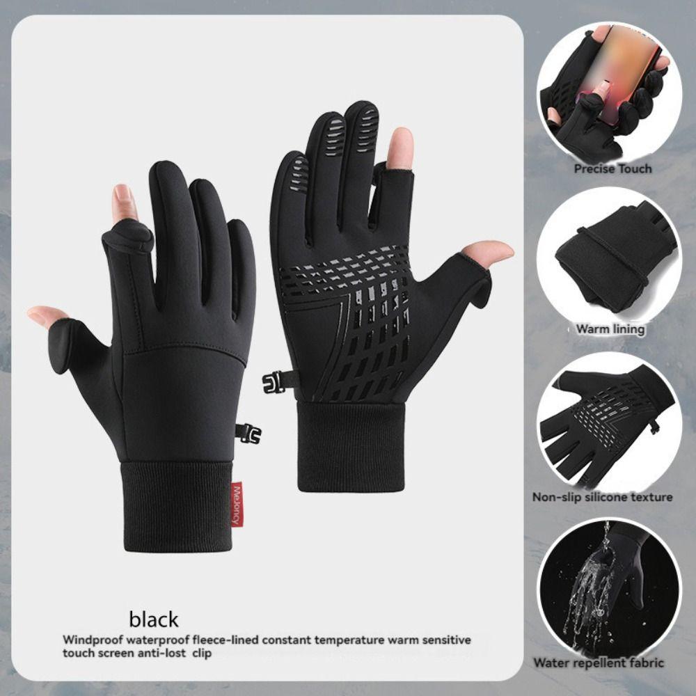 Multifunction Warm Winter Gloves Touchscreen Waterproof Outdoor Riding Mittens Windproof Anti-Slip Protective Mittens Hiking