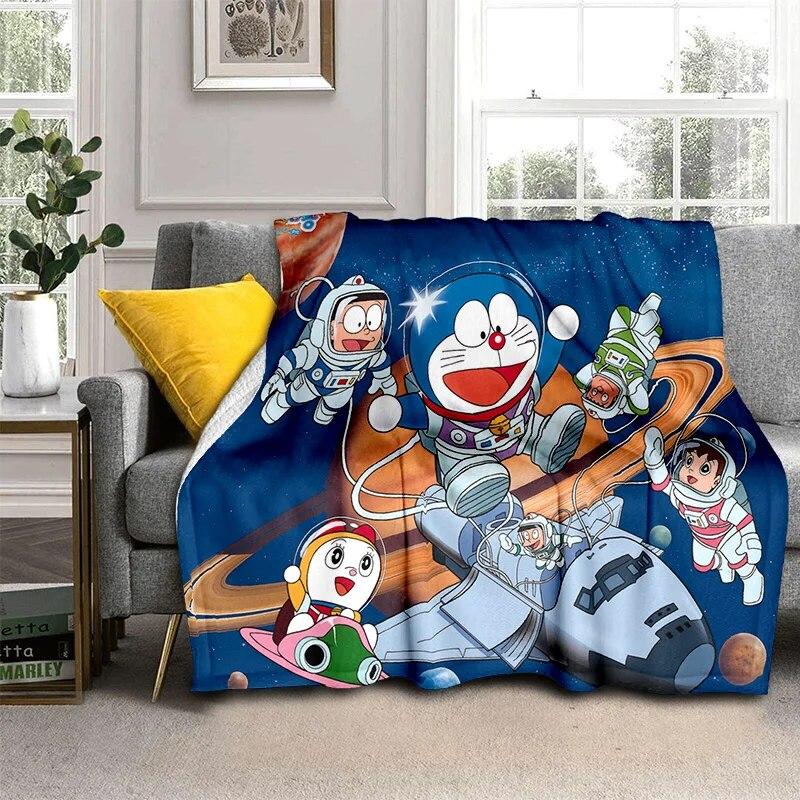 3D Printing D-Doraemon Anime Cartoon Blanket,Soft Throw Blanket for Home Bedroom Bed Sofa Picnic Travel Office Cover Blanket Kid