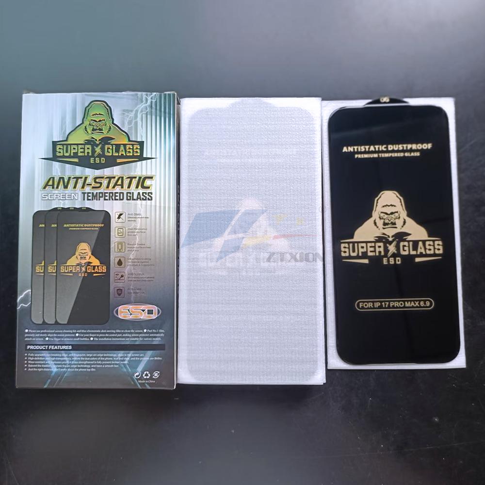 Black King Kong ESD High Anti-Peeping Privacy Tempered Glass Screen Protector for iPhone 12 13 14 15 16 17 Pro Max & 13 Mini