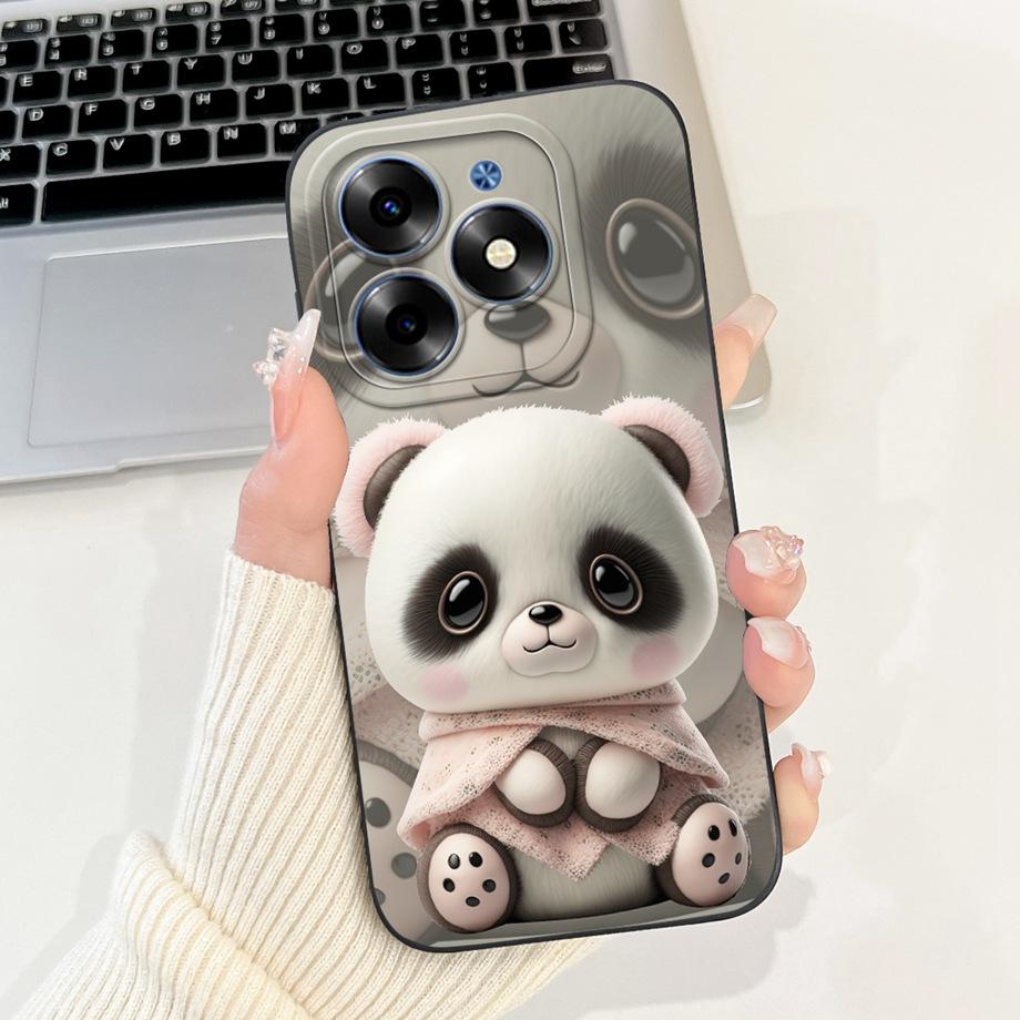Чехол для Tecno Spark Go 2024 Tecno Spark 20c 20 Pop 8 Funda Эстетичный Мультяшный Панда Кролик Защита Камеры Матовый Мягкий Чехол