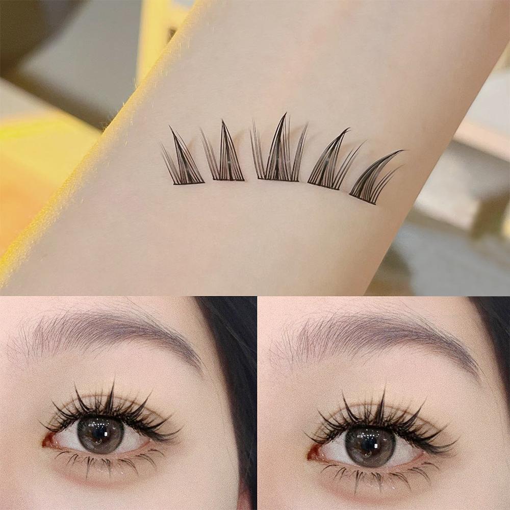 Natural Look Glue-free False Eyelashes Press On Segmented Eyelashes  Women's Beauty