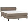 3126569 vidaXL Divan Bed with Mattress Taupe 140x200 Cm Fabric