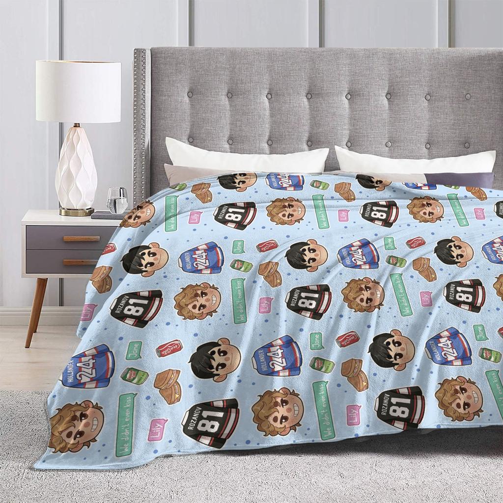 Cartoon Heated Rivalry Hollanov Blankets Flannel Vintage Warm Throw Blankets for Bed Sofa All Season