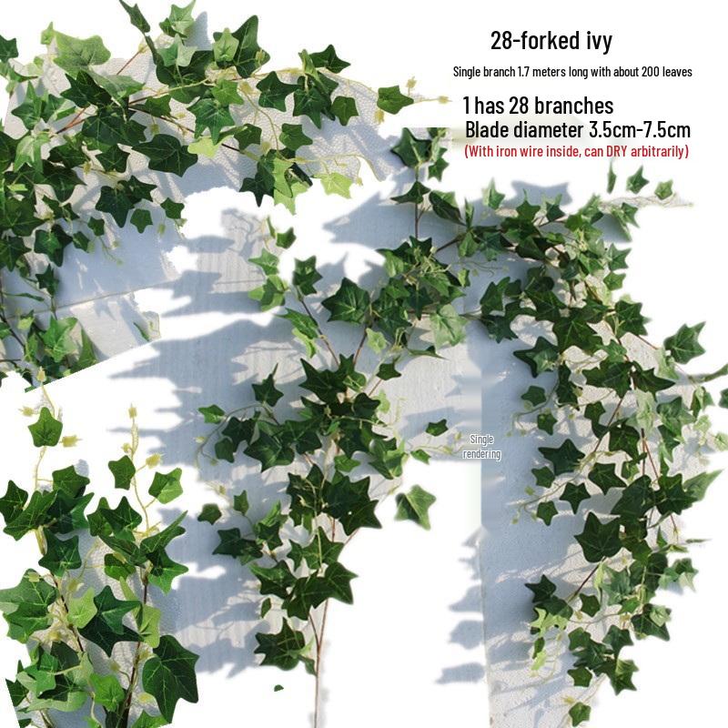 Большая декоративная виноградная лоза с листьями - Искусственная гирлянда с фруктами для стены, потолка или трубы с зелеными листьями деревьев