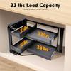 14 In Full Extension Blind Corner Pull Out, Cabinet Organizer Swing Out Tray, 2 Tier Magic Corner Lazy Susan Storage Solution