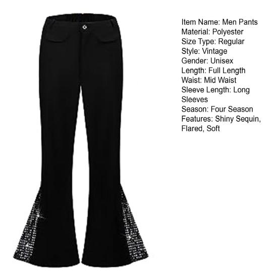 Мужские винтажные брюки 60-х 70-х годов, блестящие блестки, расклешенный подол, костюм хиппи, Хэллоуин, карнавал, вечерние, взрослые пары, косплей, музыкальный фестиваль, ретро, дискотека, модные