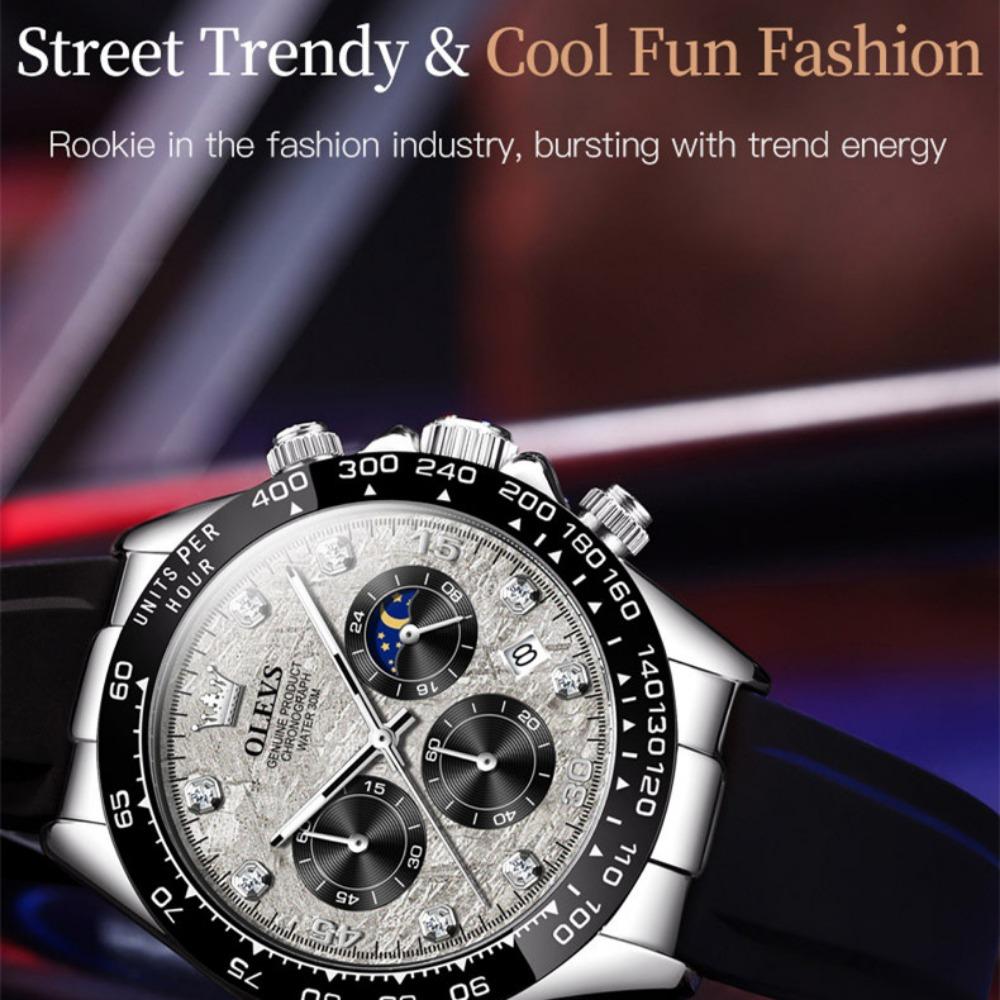 OLEVS Новые лучшие мужские часы Силиконовые многофункциональные кварцевые мужские часы Высококачественные часы