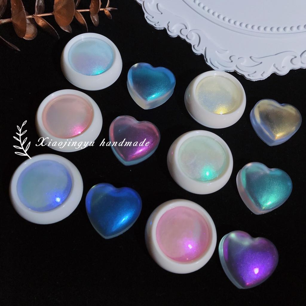 6Colors/Set Aurora Nail Powder Set Holographic Chrome Mirror Effect Iridescent Mermaid Pigment Dust For Diy Manicure Gel Polish