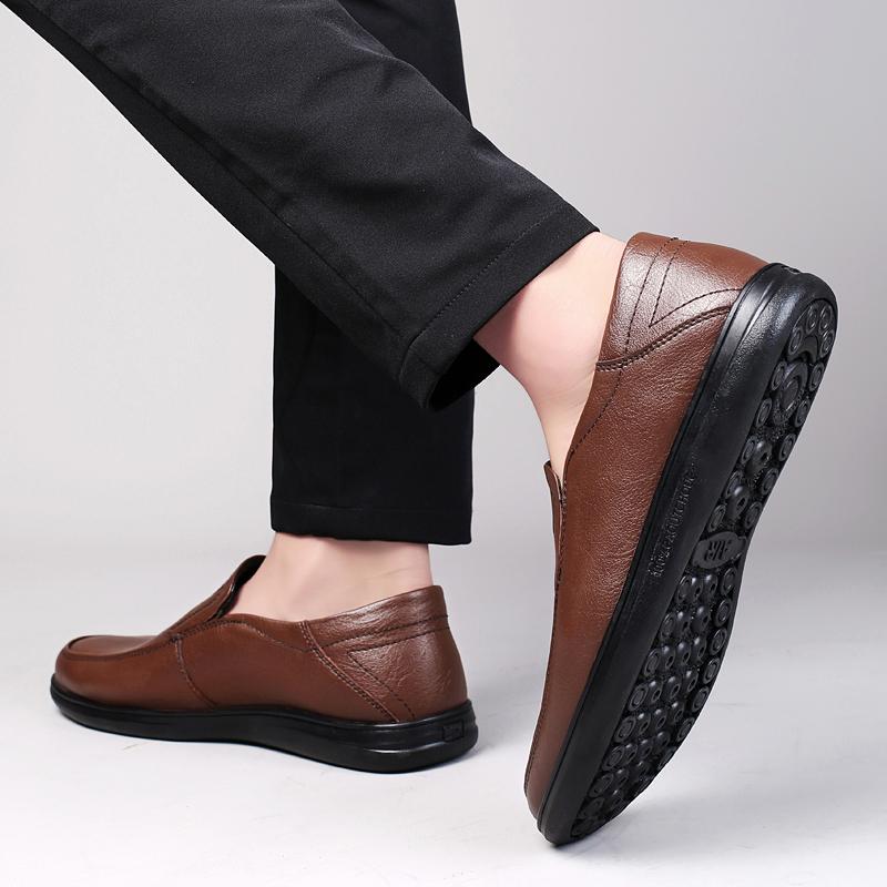 2024 Мужская повседневная обувь из натуральной кожи, роскошные брендовые повседневные мужские туфли без шнуровки, черные туфли для вождения