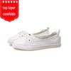 Women's 2025 New Flat Shallow Mouth Genuine Leather White Sneakers - Casual Korean Style, Ideal for Travel, Driving, Pregnancy, and Students