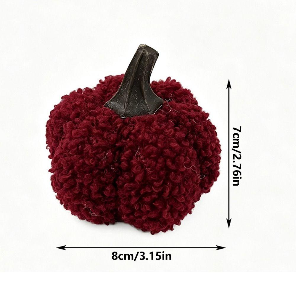 Lamb Wool Lamb Wool Pumpkin Mini Size Halloween Ornament Artificial Pumpkin Halloween Party