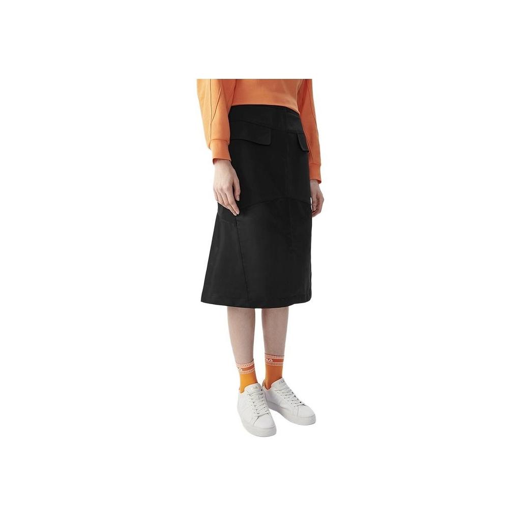 Fila Solid Color Loose Midi Skirt Women Skirts Black F11W314304F-BK