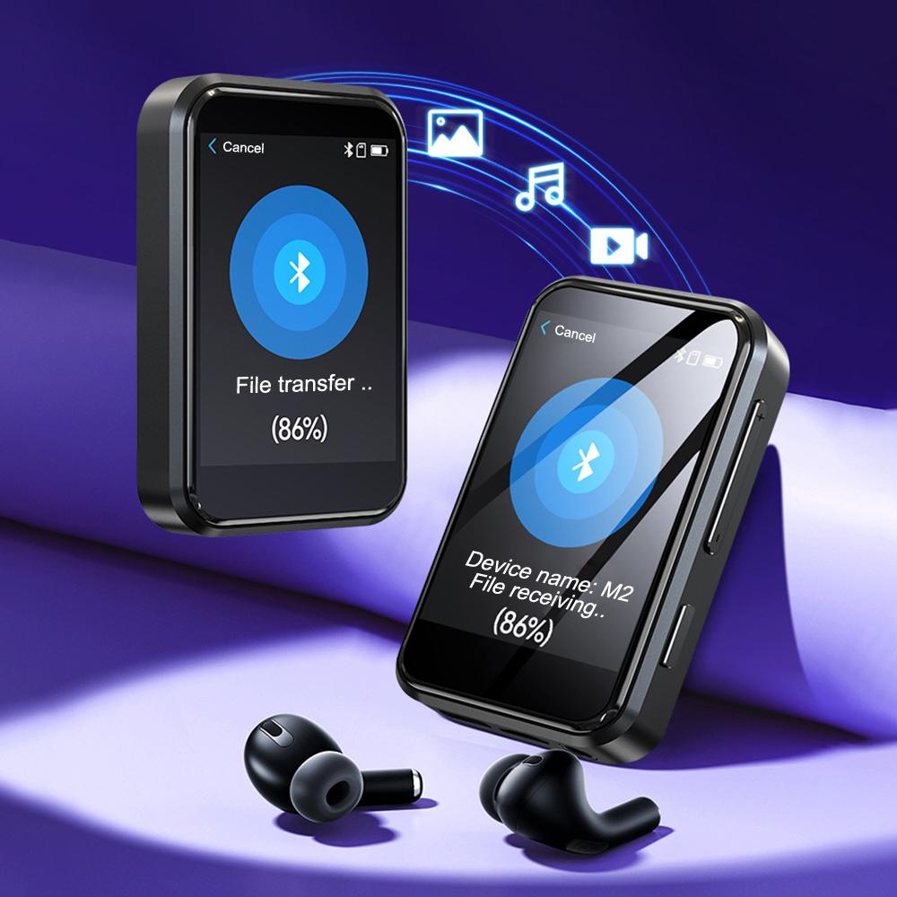 Портативный MP3-плеер Bluetooth 5.4 HiFi музыкальный плеер MP3 Walkman сенсорный экран встроенный динамик диктофон камера воспроизведение видео FM
