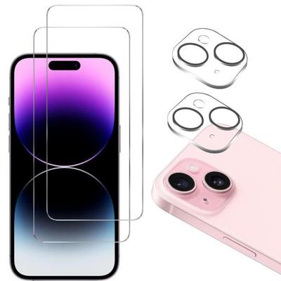 Защитная пленка - Phonillico - iPhone 15 PLUS - Упаковка из 2 штук - Закаленное стекло - Устойчива к царапинам