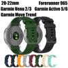Официальный силиконовый ремешок для часов 20 мм 22 мм для Forerunner 965/Active 5/Active 6/Venu 3/2/GarminMove Trend