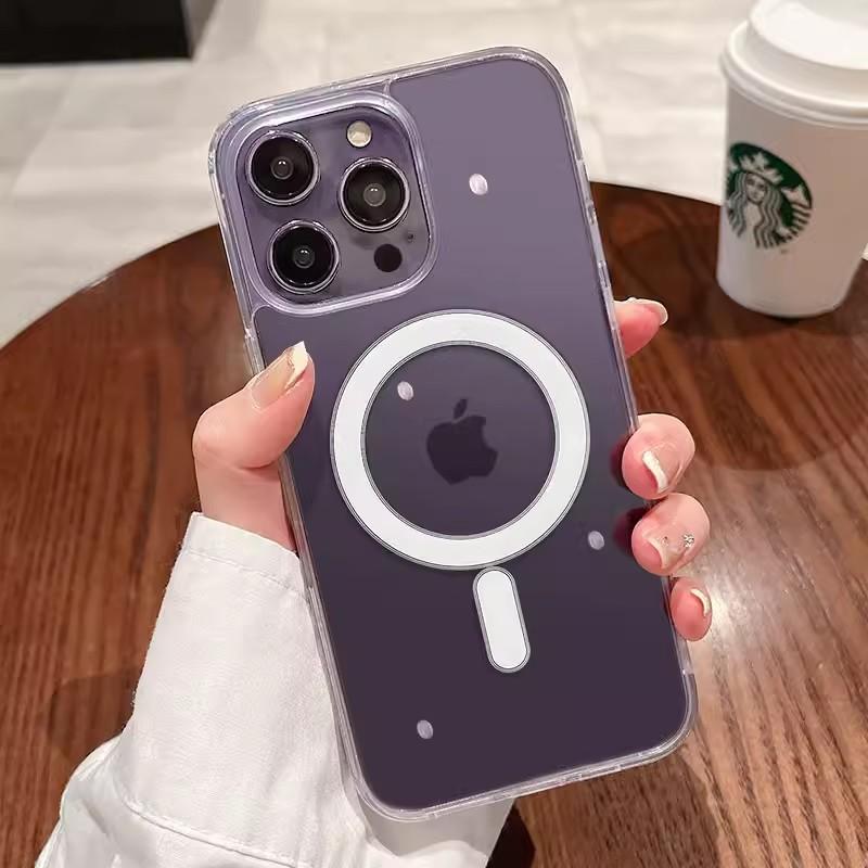 Магнитный прозрачный акриловый чехол для Apple iPhone 14/15 Pro/16 с совместимостью с Magsafe