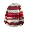 Men's Crewneck Knit Sweater Loose Fit Lightweight Sweaters for Men Casual Twist Textured Patterned Cable Knitted Pullover Sweaters for Christmas