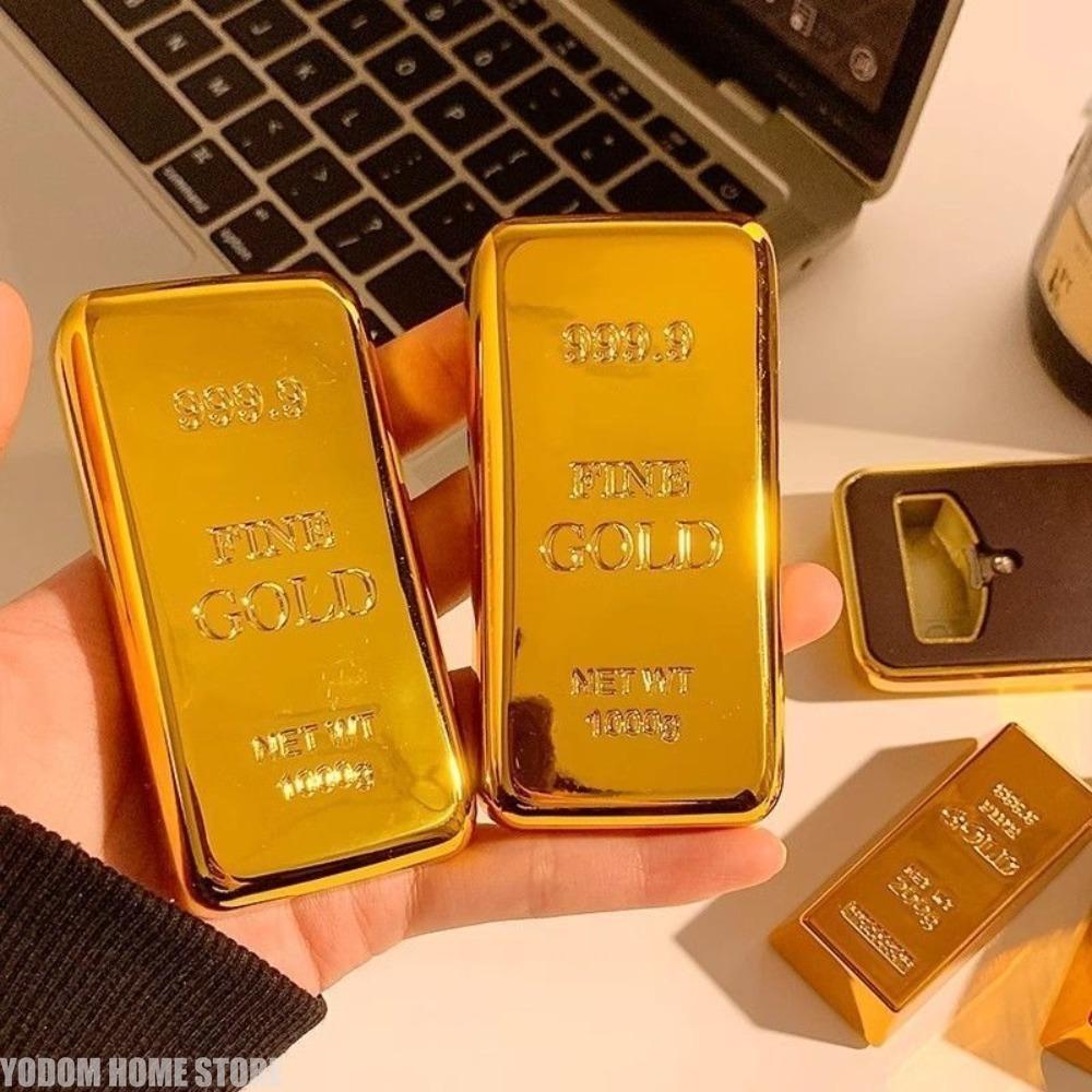Новый креативный открыватель для пивных бутылок и банок из нержавеющей стали, дизайн золотого слитка, для бара, ресторана, напитков, металлический открывающий кухонный инструмент, подарок