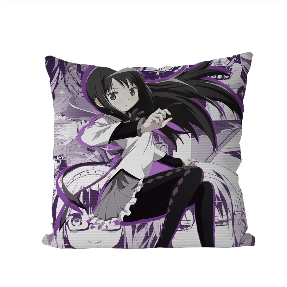 Чехол для подушки Puella Magi Madoka Magica для автомобиля, дивана, декоративный для дома, двусторонний принт, плюшевая квадратная декоративная подушка, наволочка