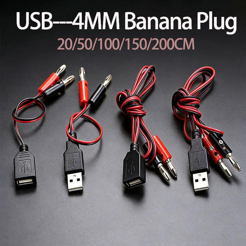 DIY Test Cable USB Male/Female to 4mm Banana Plug a Female Charging Cable USB Socket to Banana Plug Connection Wire