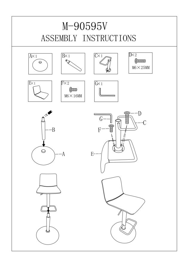 Bar Stool With Lift High Navy Cm 43X49,5X85,5-107(Seat Cm 61-82,5) Set 2Pcs