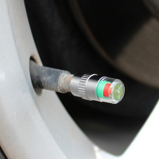 Tire Pressure Monitoring Valve Stem Caps Visual Tri-Color Alert Caps Waterproof Tire Pressure Gauge Replacement Caps for Cars Trucks SUVs