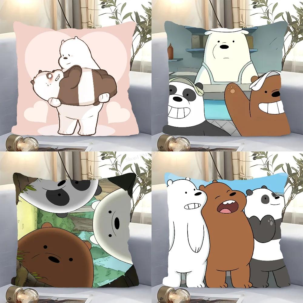 Мы B-Bare B-Bears Мультяшные Сказки Наволочка Квадратная Подушка Спальня Диван Отдых Комфорт Автомобиль Гостиная Домашнее Украшение 40X40