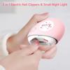 New Automatic Electric Nail Clipper Cute Nail Scissors & Small Night Light Rechargeable Anti-Splash Manicure Nail Trimmer